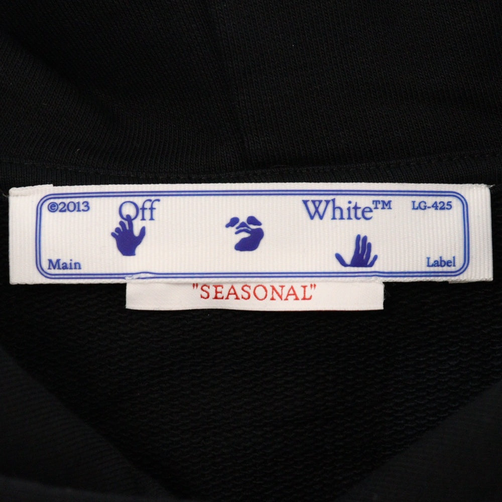 OFF-WHITE(オフホワイト) 23SS Vars patch hoodie ワッペン パッチ付き スウェット プルオーバーパーカー ブラック OMBB097S23FLE009