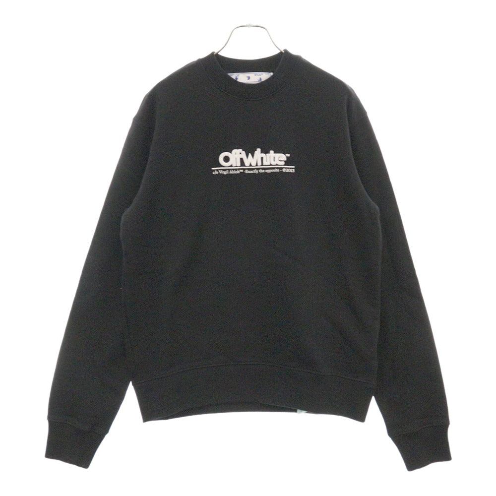 OFF-WHITE(オフホワイト) 23SS ロゴ刺繍 スウェット クルーネック トレーナー ブラックOMBA057S23FLE002