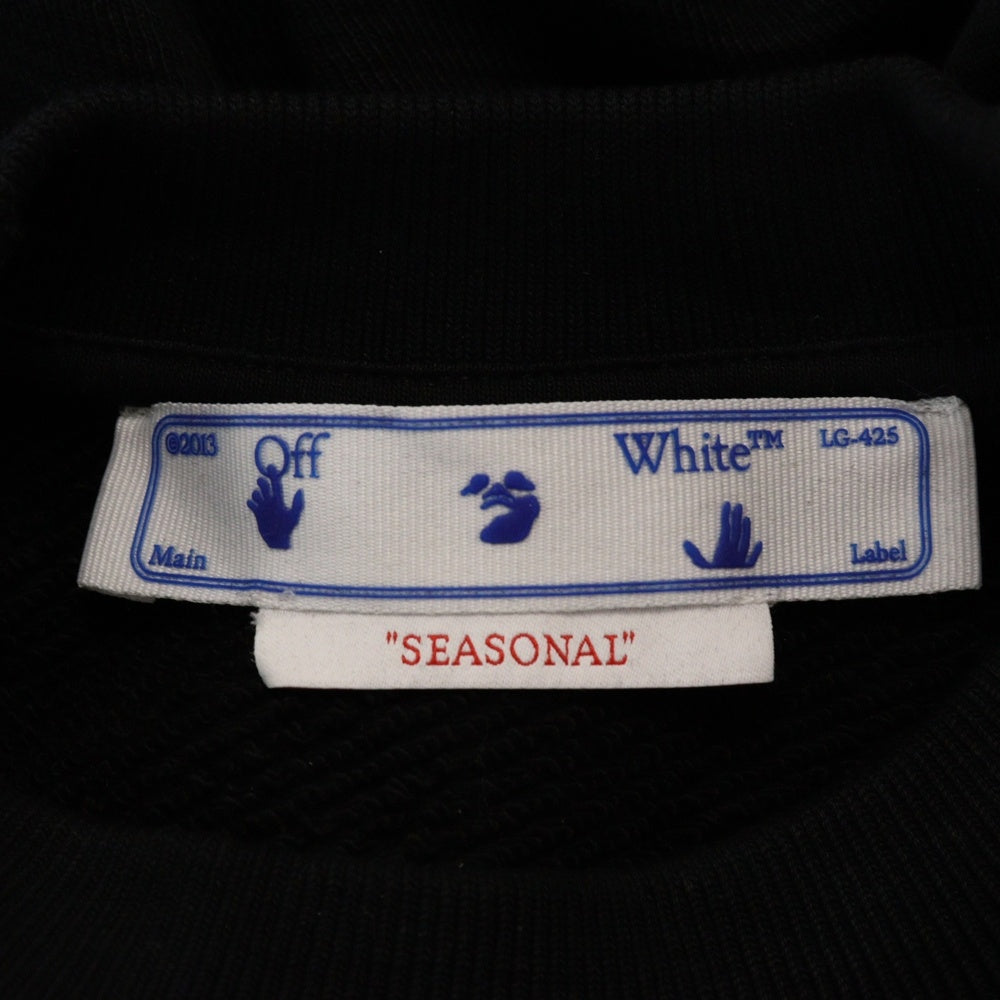 OFF-WHITE(オフホワイト) 23SS ロゴ刺繍 スウェット クルーネック トレーナー ブラックOMBA057S23FLE002