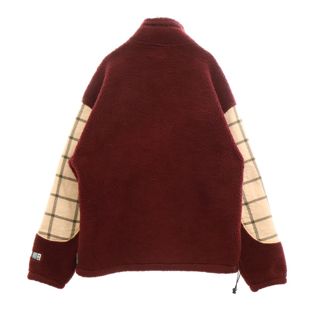 PACCBET(ラスベート) Front Patch Design Zip Up Fleece フロントパッチデザイン ジップアップフリースジャケット レッド 918538