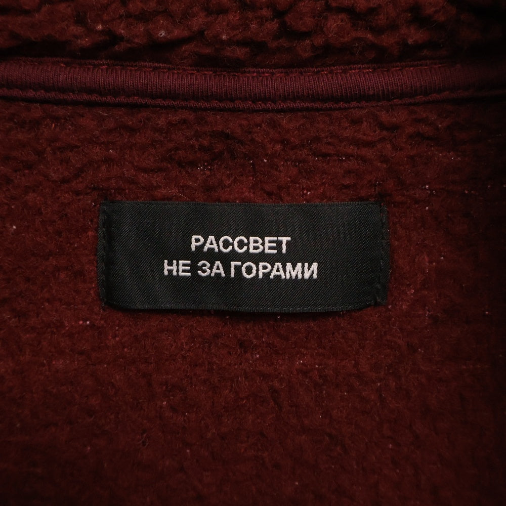 PACCBET(ラスベート) Front Patch Design Zip Up Fleece フロントパッチデザイン ジップアップフリースジャケット レッド 918538