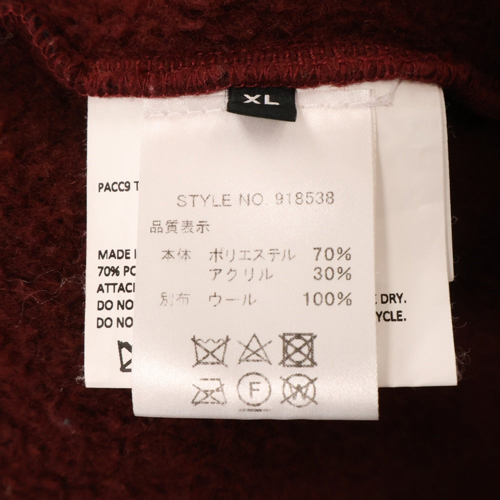 PACCBET(ラスベート) Front Patch Design Zip Up Fleece フロントパッチデザイン ジップアップフリースジャケット レッド 918538