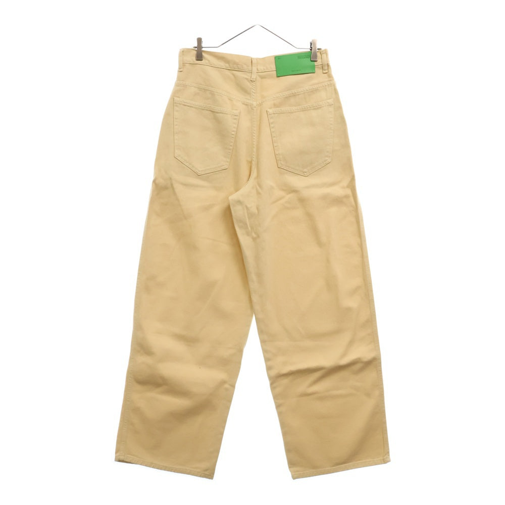 OFF-WHITE(オフホワイト) Logo Flocked Wide Leg Jeans ワッペン付き ワイドレッグ バギーパンツ ジーンズ ベージュ OMYA159S23DEN001