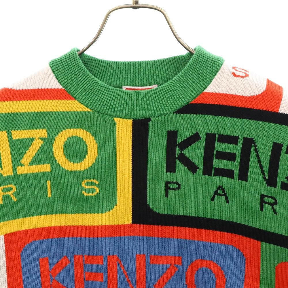 KENZO(ケンゾー) PARIS LABEL JUMPER 総柄 ニットセーター マルチ レディース