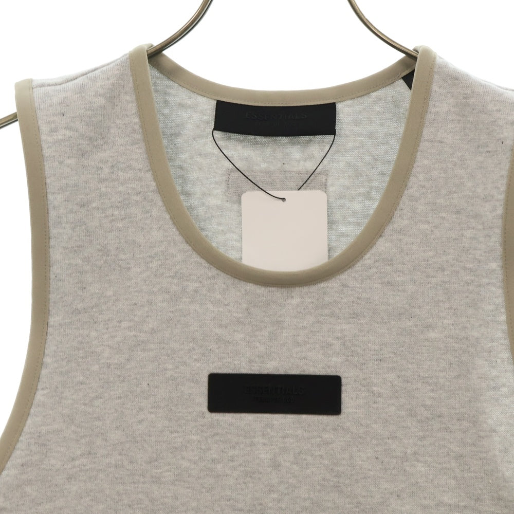 ESSENTIALS FEAR OF GOD(エッセンシャル フィアオブゴッド) ヘビーウェイト ラバーロゴ ノースリーブ タンクトップ グレー 669-20059013