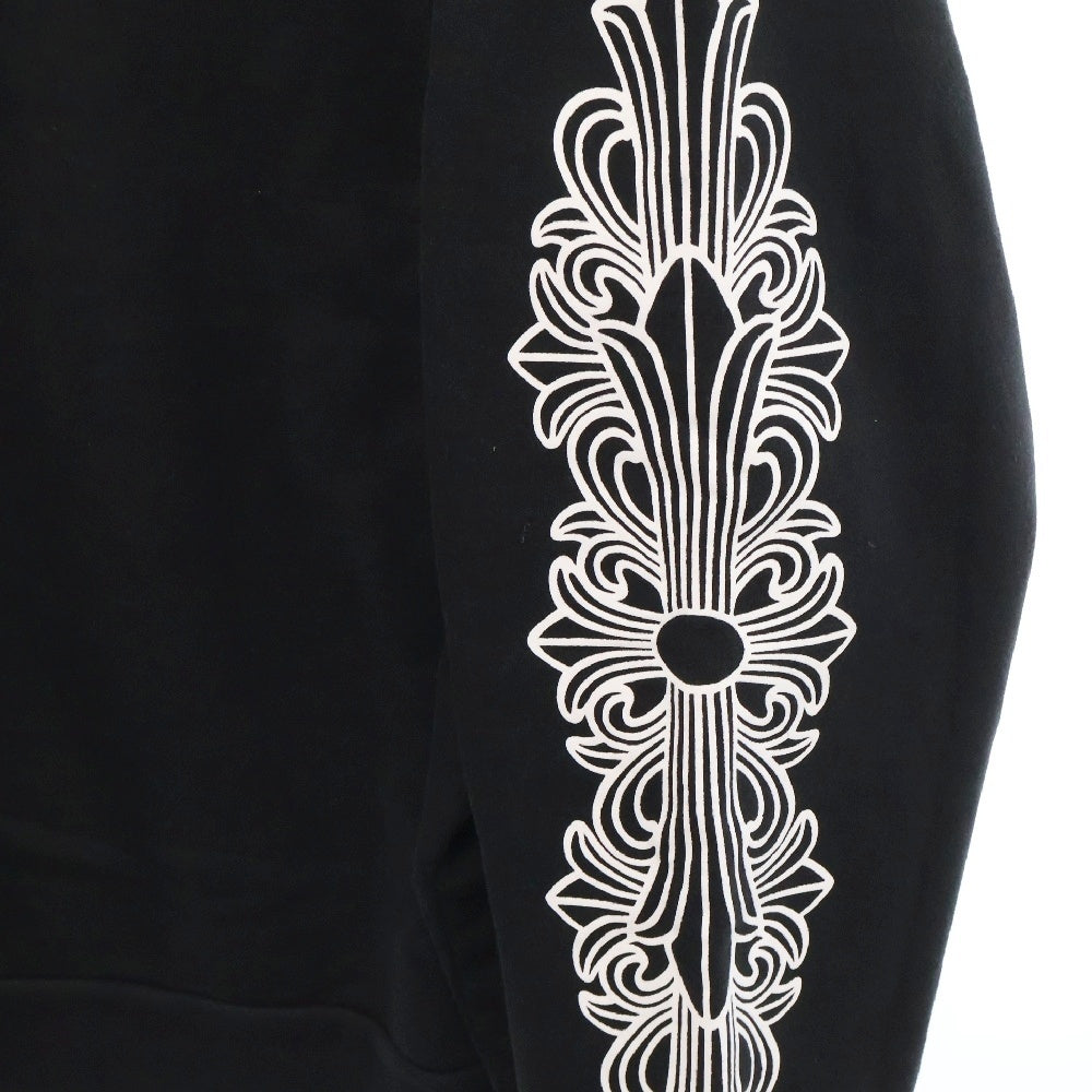 CHROME HEARTS(クロムハーツ) Horseshoe Crewneck Sweatshirt アームフローラルホースシュープリント クルーネックスウェットトレーナー ブラック