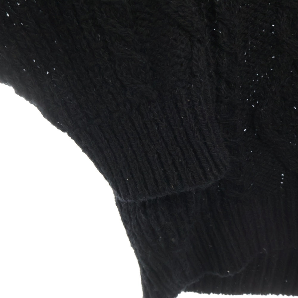 VISVIM(ヴィスヴィム) BOLLARD CREW KNIT サイドボタン クルーネックウールニットセーター ブラック 0120205012005