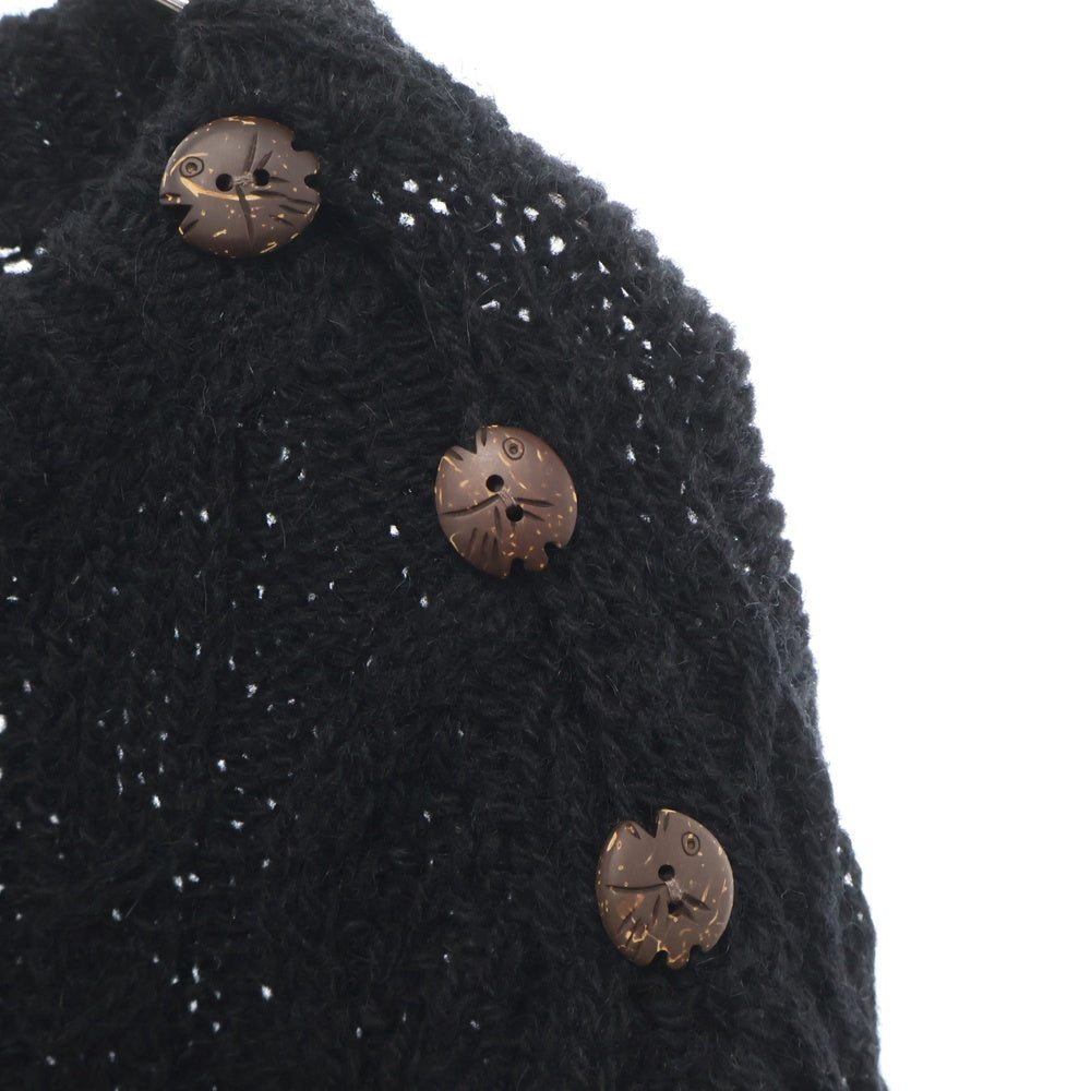 VISVIM(ヴィスヴィム) BOLLARD CREW KNIT サイドボタン クルーネックウールニットセーター ブラック 0120205012005