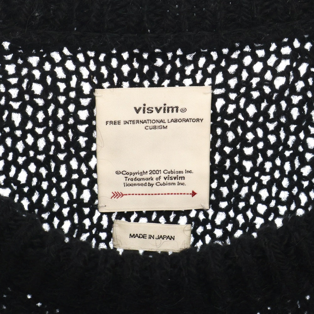 VISVIM(ヴィスヴィム) BOLLARD CREW KNIT サイドボタン クルーネックウールニットセーター ブラック 0120205012005