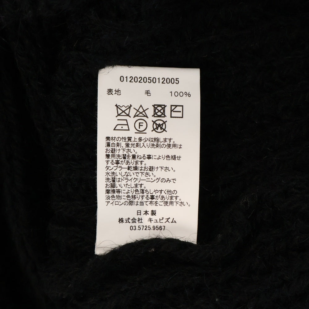 VISVIM(ヴィスヴィム) BOLLARD CREW KNIT サイドボタン クルーネックウールニットセーター ブラック 0120205012005