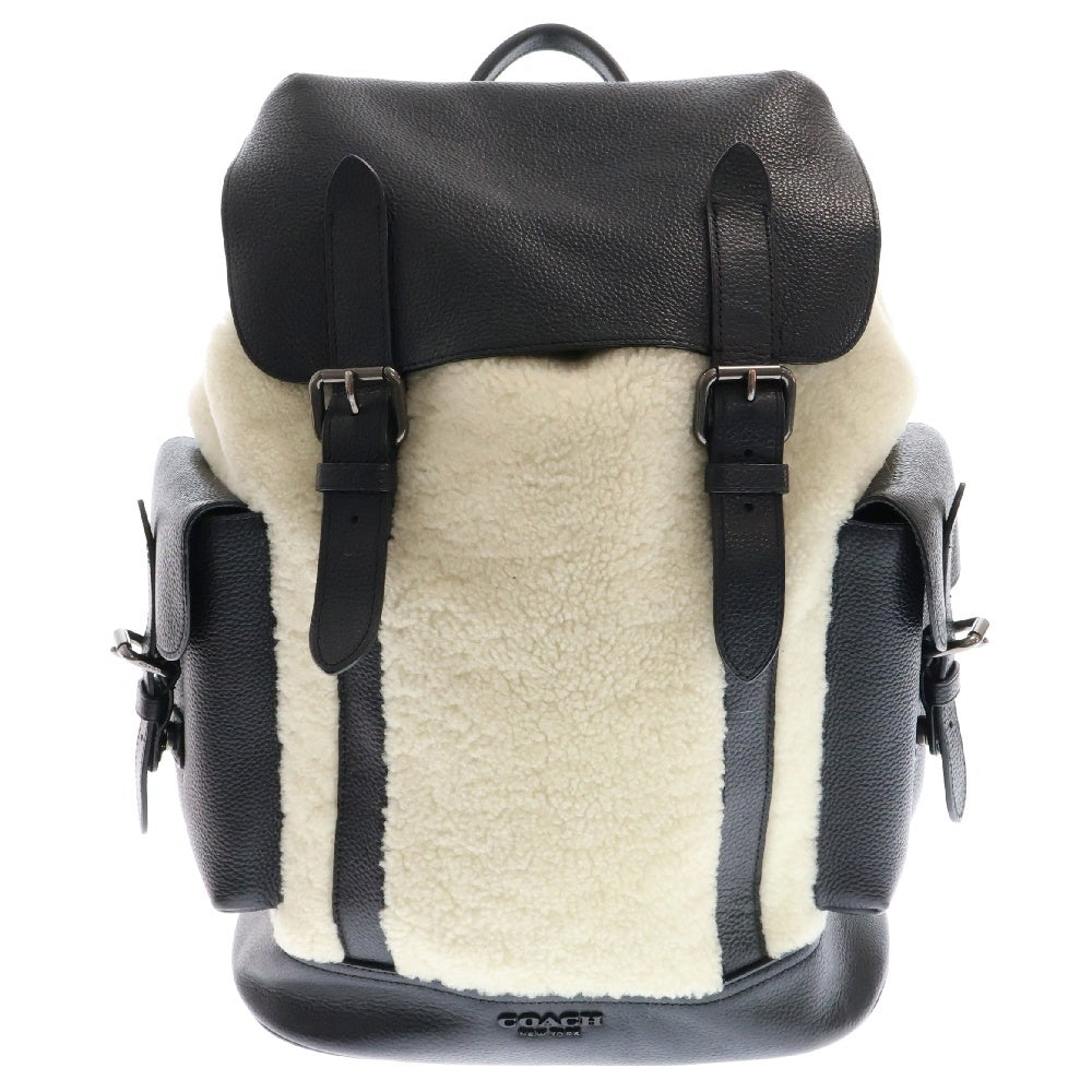COACH(コーチ) ボア レザー リュックサック バックパック ブラック/ホワイト レディース H2021-01241