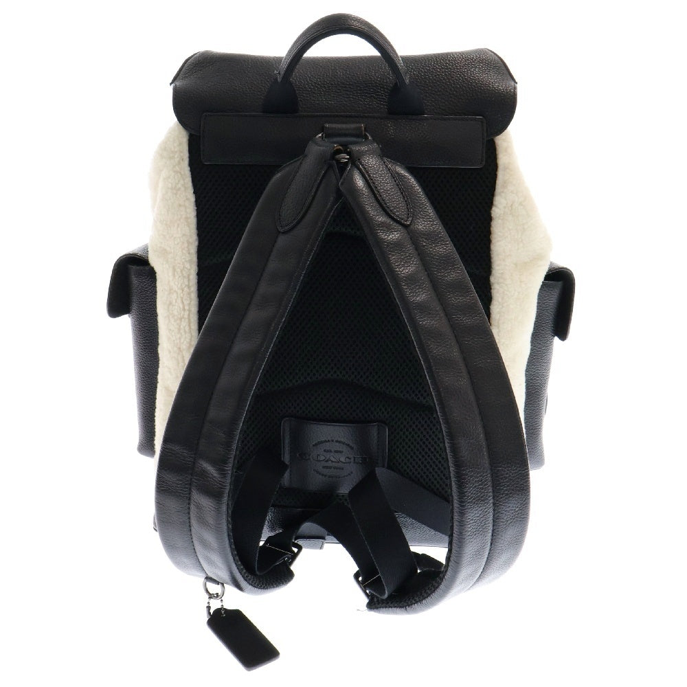 COACH(コーチ) ボア レザー リュックサック バックパック ブラック/ホワイト レディース H2021-01241