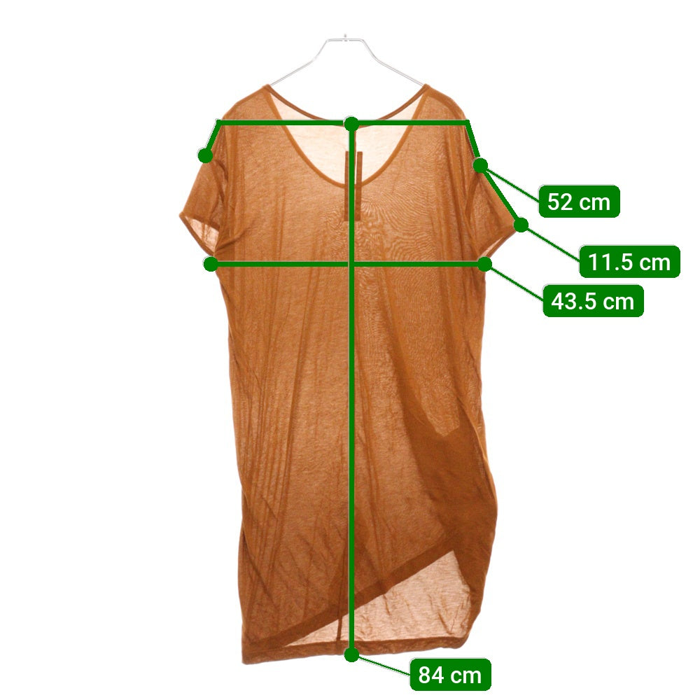 Rick Owens(リックオウエンス) HIKED 半袖Tシャツ カットソー レディース ブラウン RP01D2206-JS