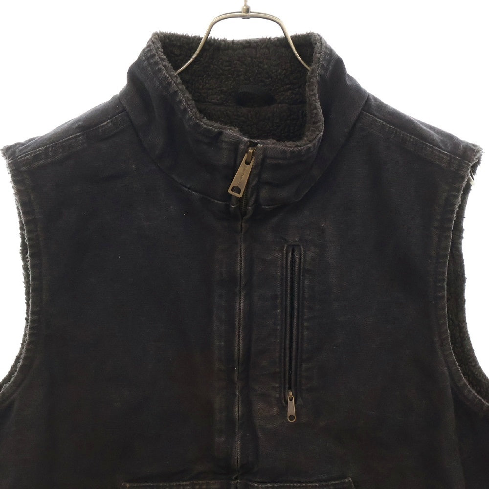CARHARTT(カーハート) ジップアップ ダック生地 ボアライナー ワーク ベスト ジャケット ブラック