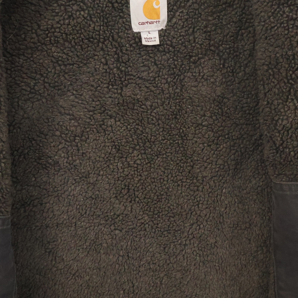 CARHARTT(カーハート) ジップアップ ダック生地 ボアライナー ワーク ベスト ジャケット ブラック