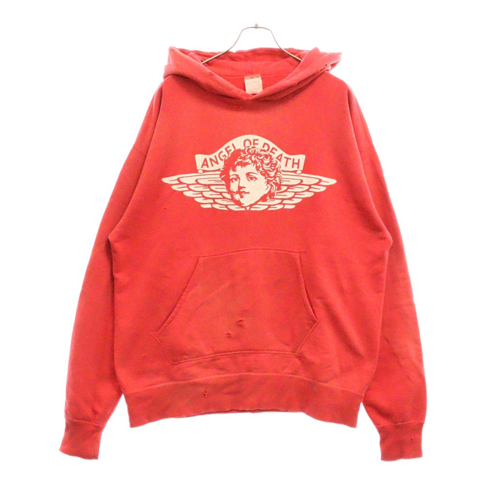 SAINT MICHAEL(セントマイケル) 22SS ANGEL Hoodie エンジェル プリント プルオーバー スウェット パーカー レッド SM-S22-0000-042