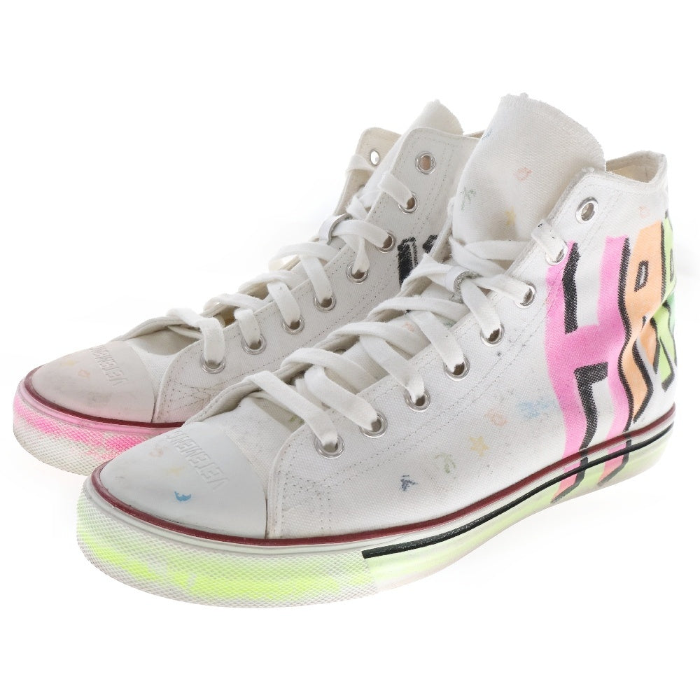 VETEMENTS(ヴェトモン) 20SS Classic High Tops Hardcore Happiness ハイカットスニーカー ホワイト 42