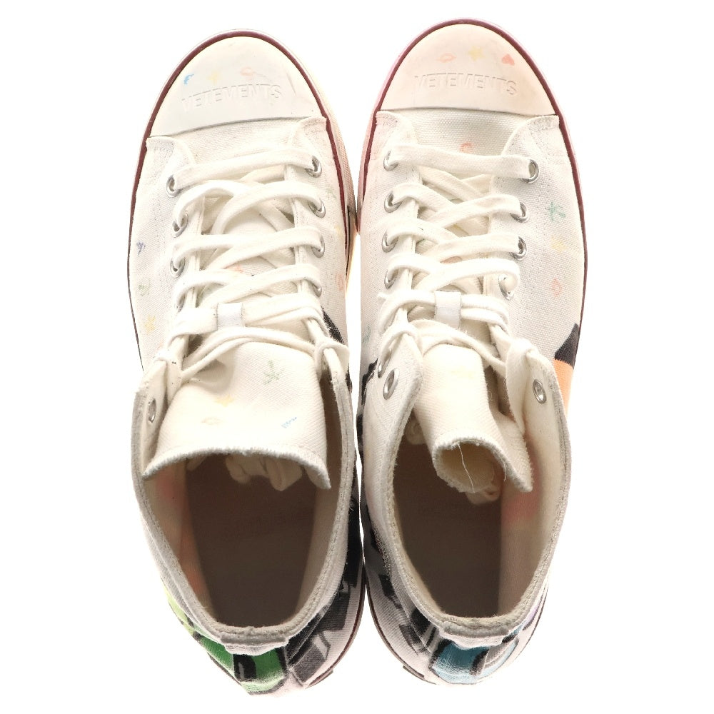 VETEMENTS(ヴェトモン) 20SS Classic High Tops Hardcore Happiness ハイカットスニーカー ホワイト 42