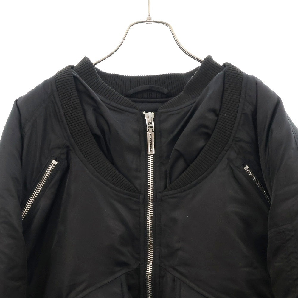 T.C.R BY TOUCHER(ティー.シー.アール バイ トゥシェ) MA-1 PADDED BOMBER JACKET ジップデザイン ジップアップ ボンバージャケット ブラック