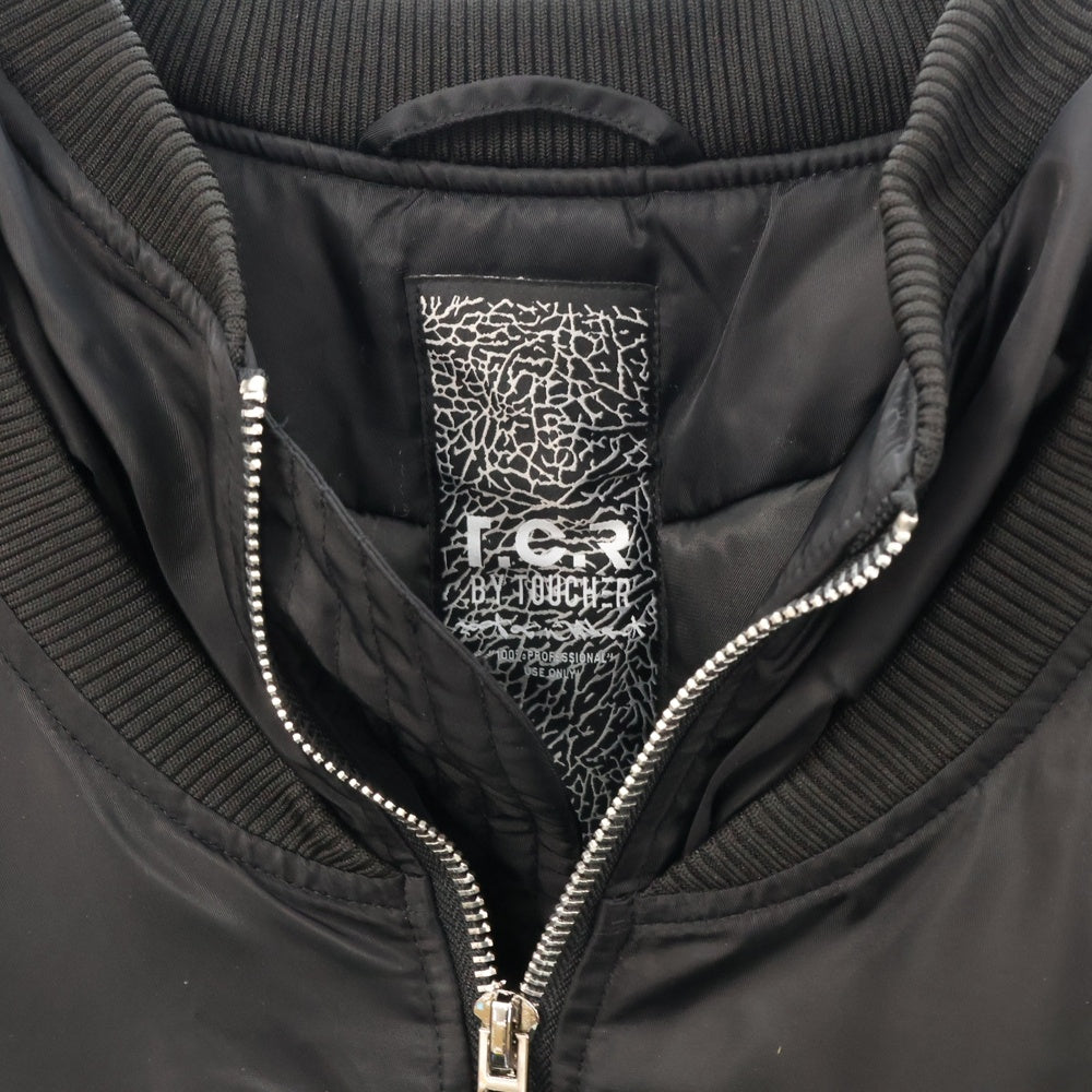 T.C.R BY TOUCHER(ティー.シー.アール バイ トゥシェ) MA-1 PADDED BOMBER JACKET ジップデザイン ジップアップ ボンバージャケット ブラック
