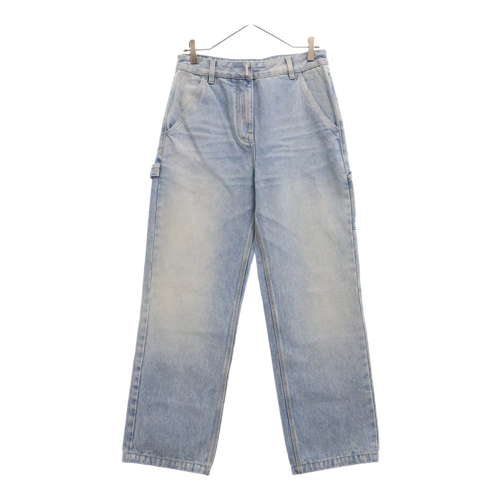 GIVENCHY(ジバンシィ) Straight-Leg Boyfriend Jeans バックロゴデザイン ストレートデニムパンツ ジーンズ ライトブルー レディース BW50V950SP