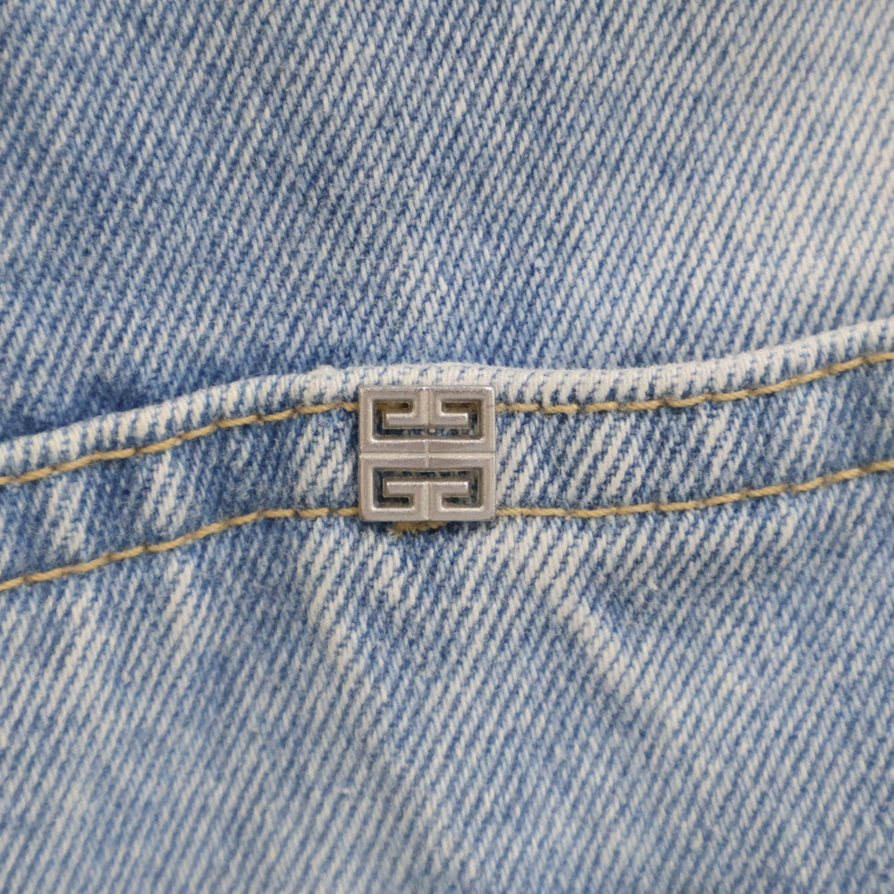 GIVENCHY(ジバンシィ) Straight-Leg Boyfriend Jeans バックロゴデザイン ストレートデニムパンツ ジーンズ ライトブルー レディース BW50V950SP