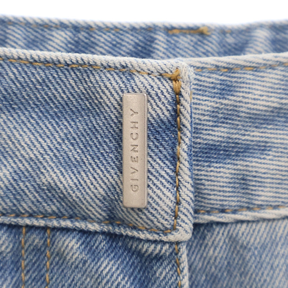 GIVENCHY(ジバンシィ) Straight-Leg Boyfriend Jeans バックロゴデザイン ストレートデニムパンツ ジーンズ ライトブルー レディース BW50V950SP
