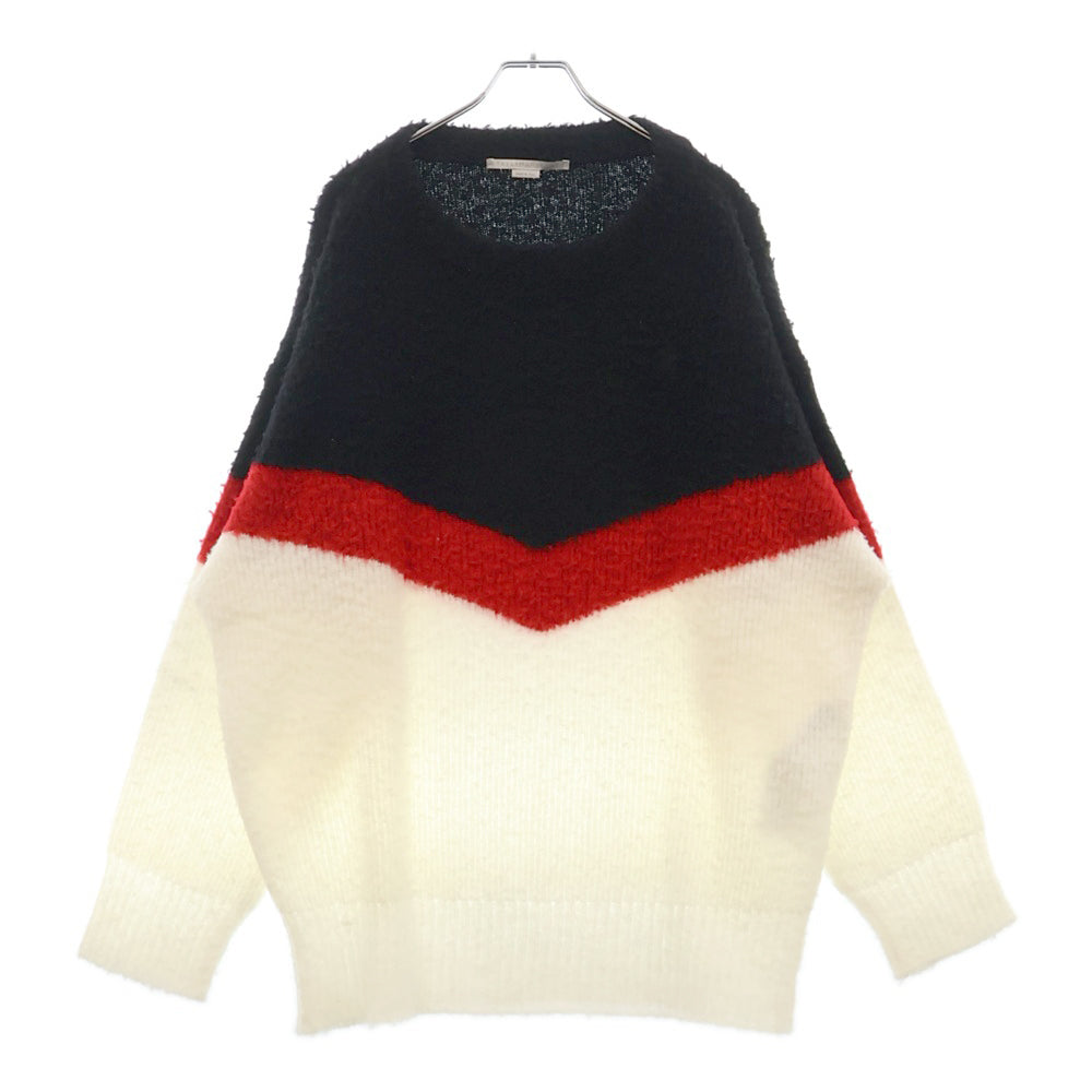 STELLA McCARTNEY(ステラマッカートニー) ラインデザイン ウールニットセーター 6K0588 3S2452 ブラック/ホワイト レディース
