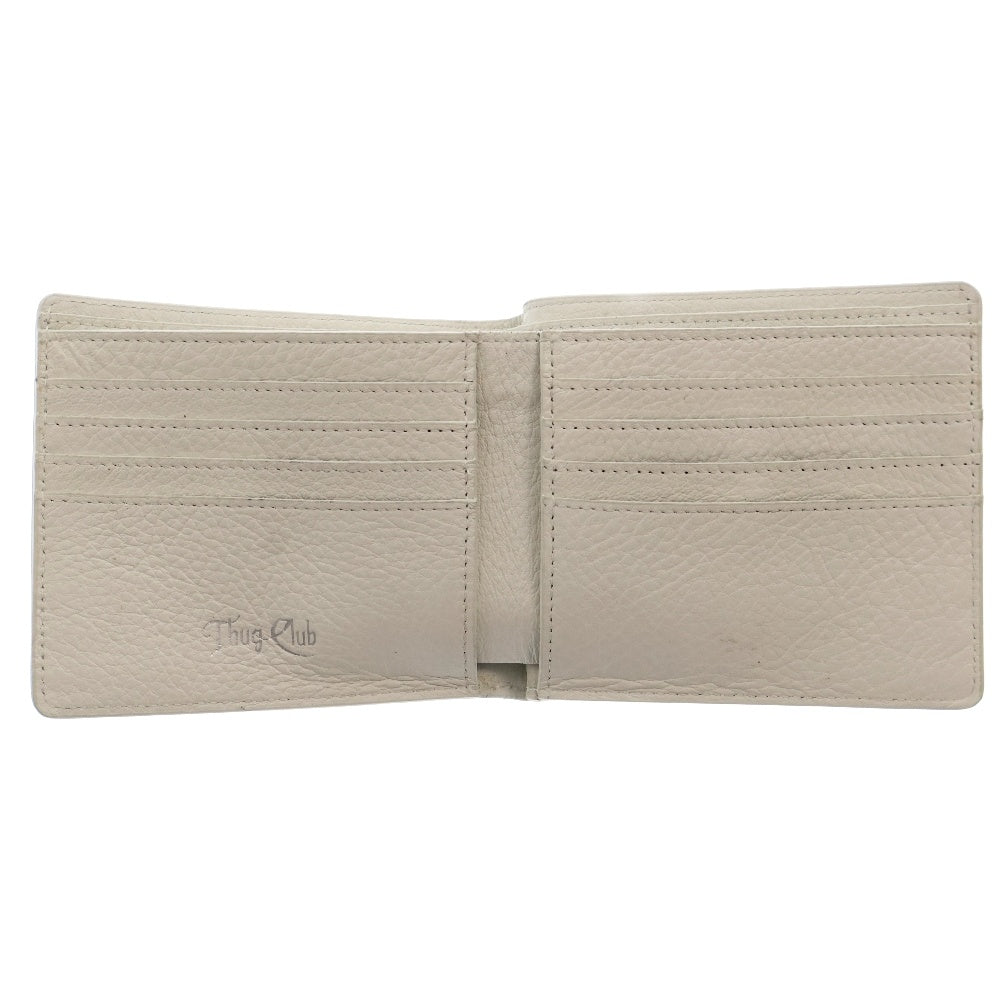 THUG CLUB(サグクラブ) Rock Wallet ロゴ レザーウォレット 財布 2つ折り ホワイト TC23AC0501