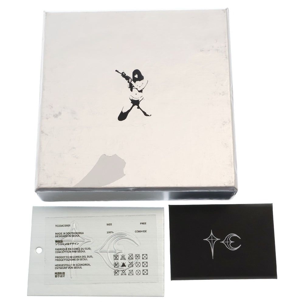 THUG CLUB(サグクラブ) Rock Wallet ロゴ レザーウォレット 財布 2つ折り ホワイト TC23AC0501