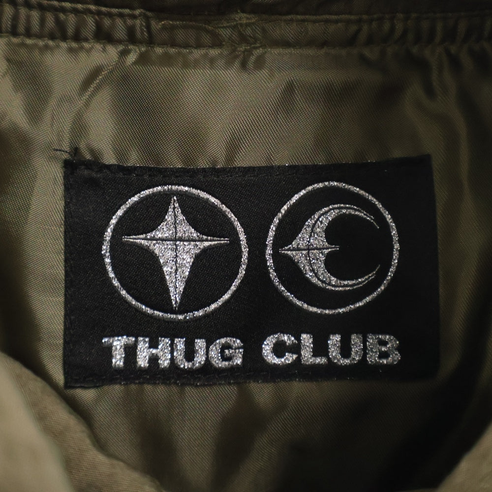 THUG CLUB(サグクラブ) Armor Down Hoodie アーマーダウンフーディ カーキ TC24PA03
