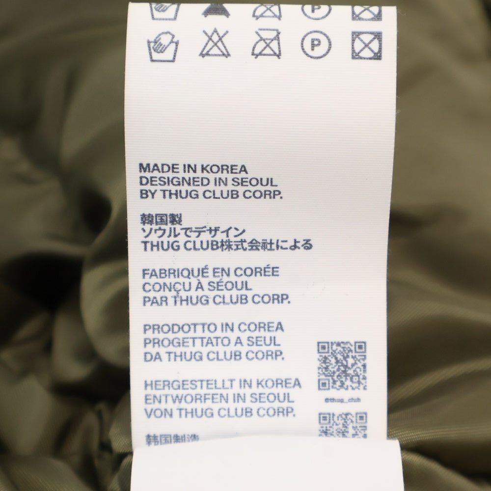 THUG CLUB(サグクラブ) Armor Down Hoodie アーマーダウンフーディ カーキ TC24PA03