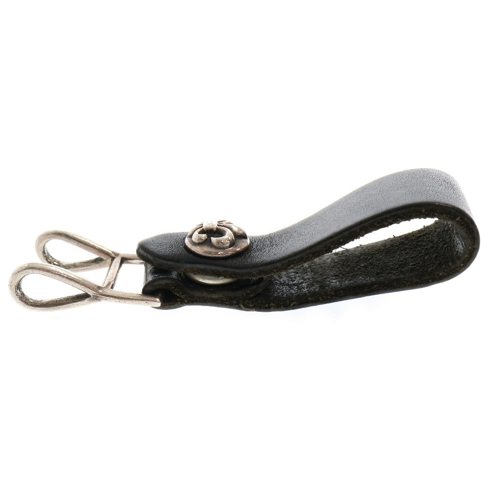 CHROME HEARTS(クロムハーツ) BELT LOOP ベルトループ BSフレアボタンレザーベルトループ ブラック/シルバー 国内ギャラあり