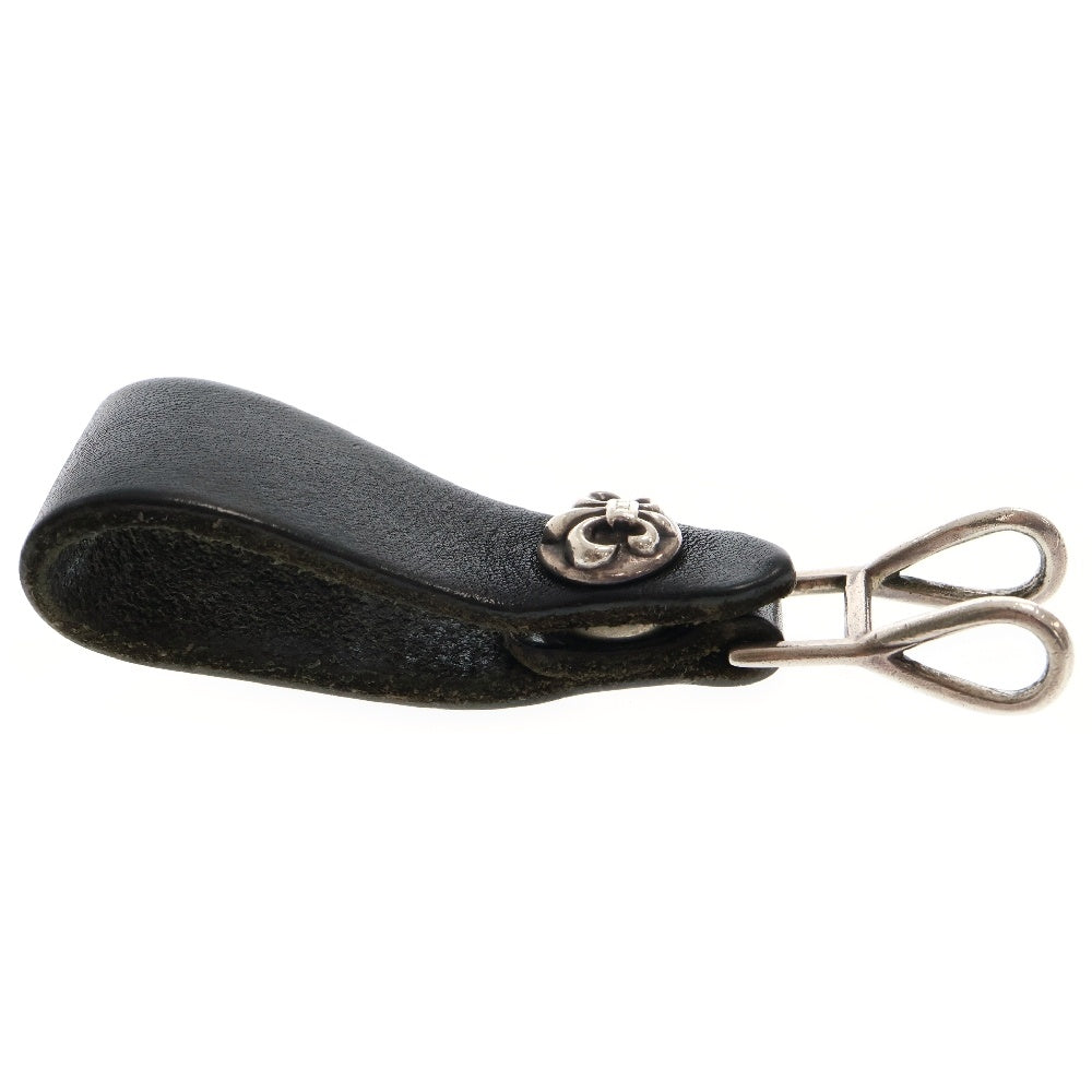 CHROME HEARTS(クロムハーツ) BELT LOOP ベルトループ BSフレアボタンレザーベルトループ ブラック/シルバー 国内ギャラあり