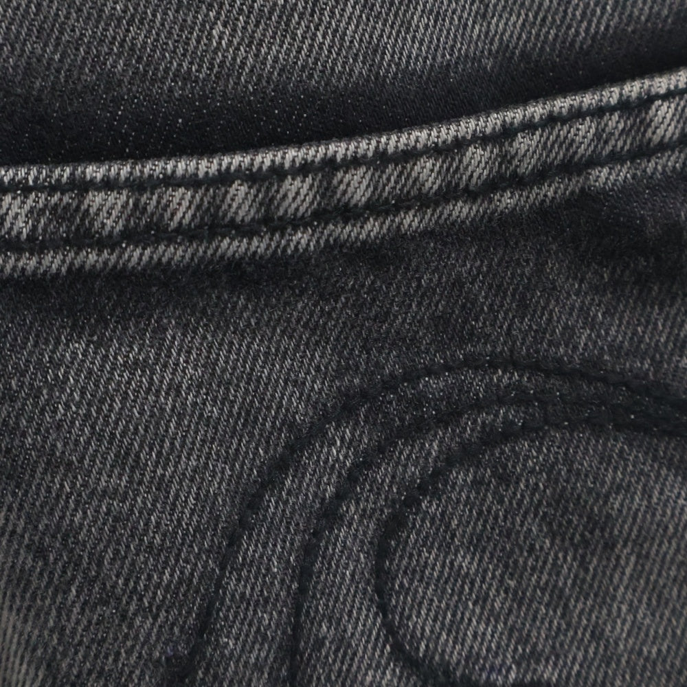 THUG CLUB(サグクラブ) DOUBLE KNEE DAMAGE SHORTS ダメージ加工ダブルニーデニムショーツ ブラック ショートパンツ TC24PT0302