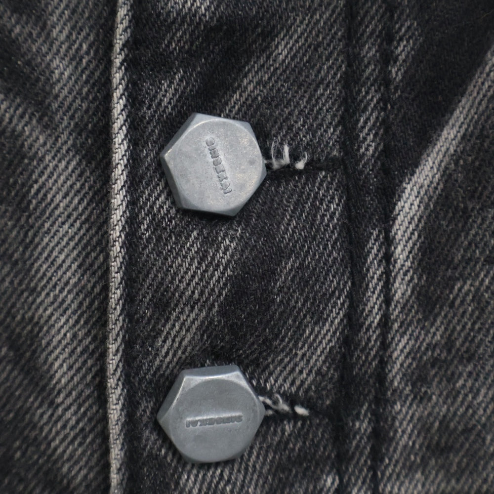 THUG CLUB(サグクラブ) DOUBLE KNEE DAMAGE SHORTS ダメージ加工ダブルニーデニムショーツ ブラック ショートパンツ TC24PT0302