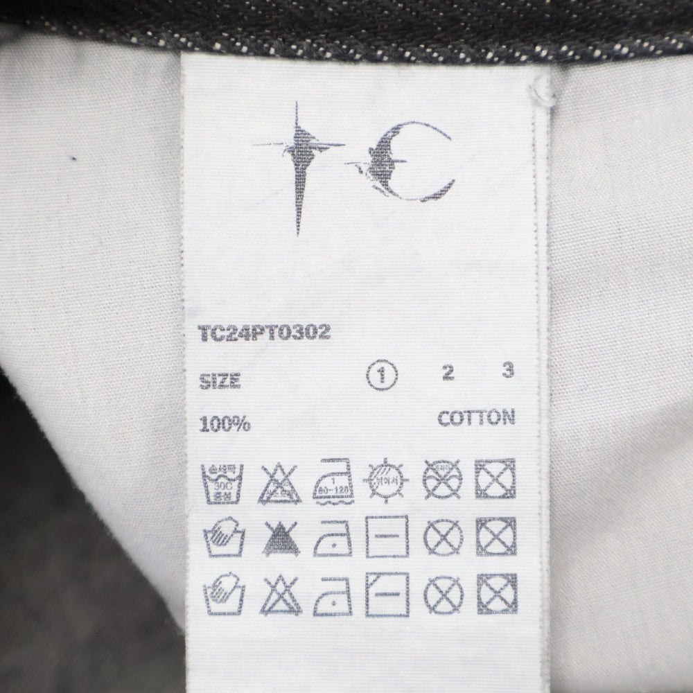 THUG CLUB(サグクラブ) DOUBLE KNEE DAMAGE SHORTS ダメージ加工ダブルニーデニムショーツ ブラック ショートパンツ TC24PT0302