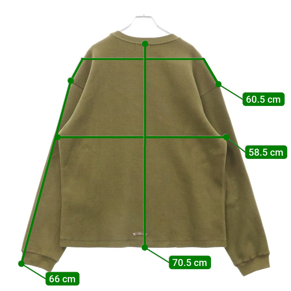 THUG CLUB(サグクラブ) CHOPPER SWEAT チョッパー ロゴ スタッズ装飾 スウェットトレーナー カーキ TC225TS1101