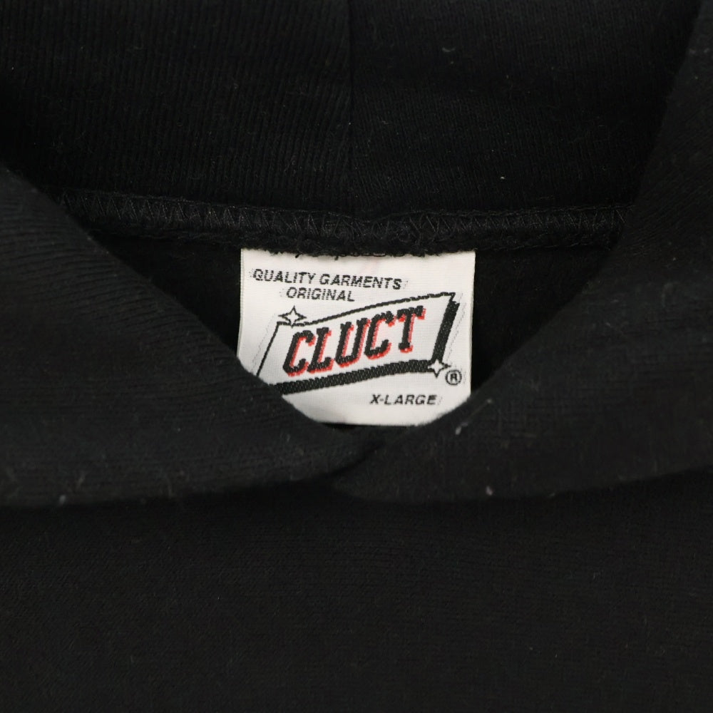 CLUCT(クラクト) タトゥーモチーフ バックプリント プルオーバースウェットパーカー ブラック