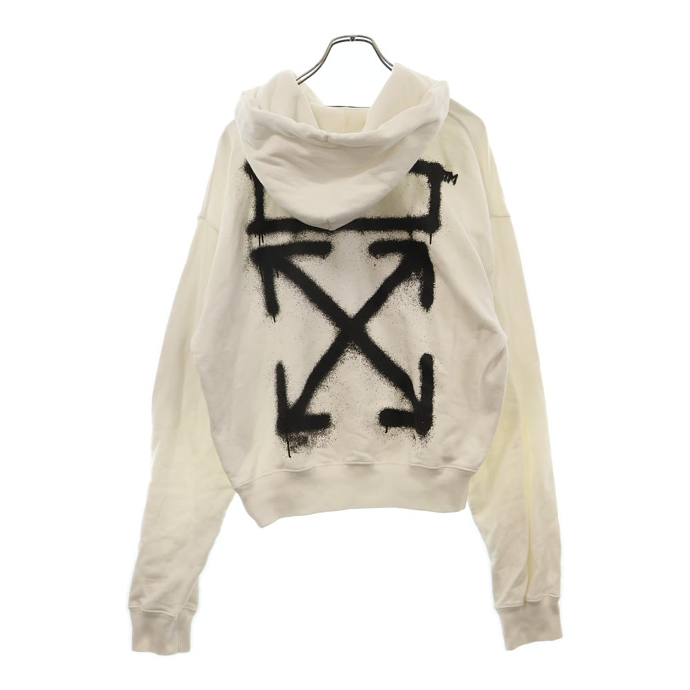 OFF-WHITE(オフホワイト) 20AW SPRAY PAINTING HOODIE OMBB037R20E30015 スプレーアロー スウェットプルオーバーパーカー ホワイト