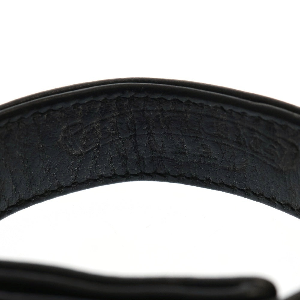 CHROME HEARTS(クロムハーツ) 3BTN 2SNP クロスボール 3ボタン2スナップ レザーブレスレット ブラック/シルバー BCA123