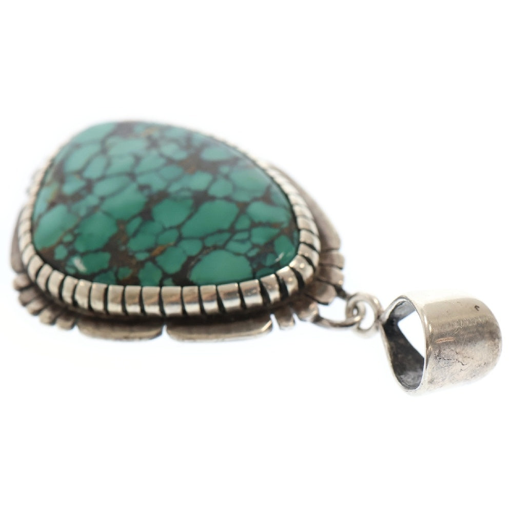 INDIAN JEWELRY(インディアンジュエリー) ナバホ族 ターコイズ ストーンペンダントトップ グリーン