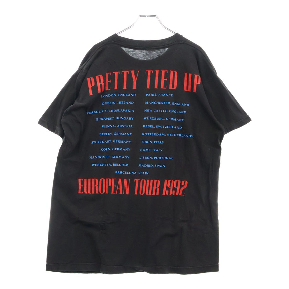 VINTAGE(ヴィンテージ) 90s VINTAGE GUNS N ROSES PRETTY TIED UP EUROPEAN TOUR 1992 ガンズアンドローゼズ プリント半袖カットソー ヴィンテージTシャツ ブラック