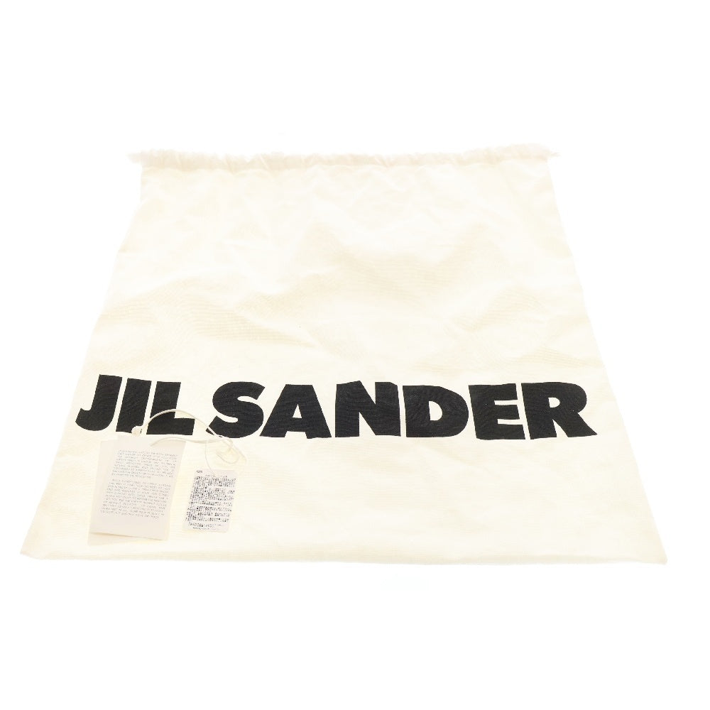 JIL SANDER(ジルサンダー) GIRO MD ジロ ロゴプリント レザー スクエア トートバッグ ショルダーバッグ ホワイト