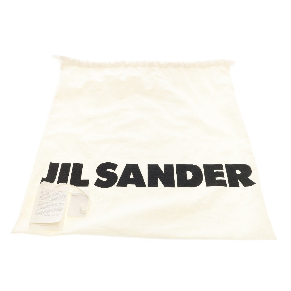 JIL SANDER(ジルサンダー) GIRO MD ジロ ロゴプリント レザー スクエア トートバッグ ショルダーバッグ ホワイト