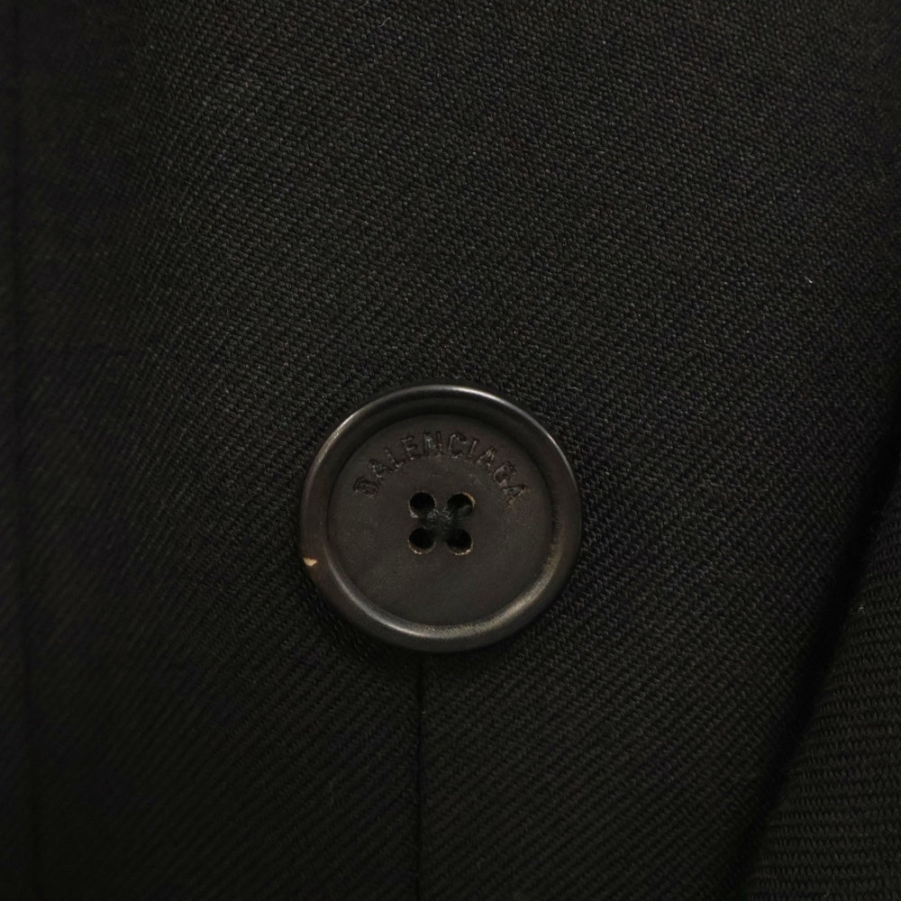 BALENCIAGA(バレンシアガ) Double-Breasted Blazer Jacket ウール ダブルブレスト オーバーサイズ テーラードジャケット ブラック 543271 TCT05