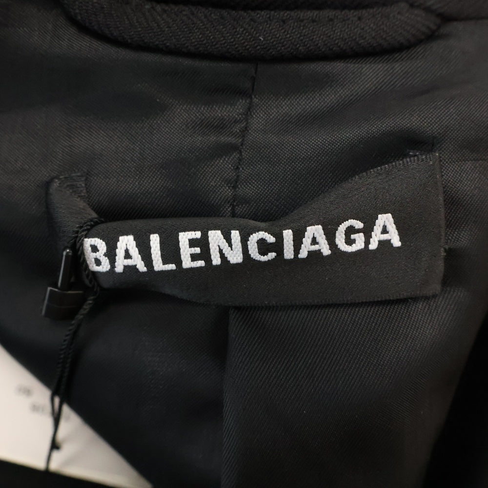 BALENCIAGA(バレンシアガ) Double-Breasted Blazer Jacket ウール ダブルブレスト オーバーサイズ テーラードジャケット ブラック 543271 TCT05