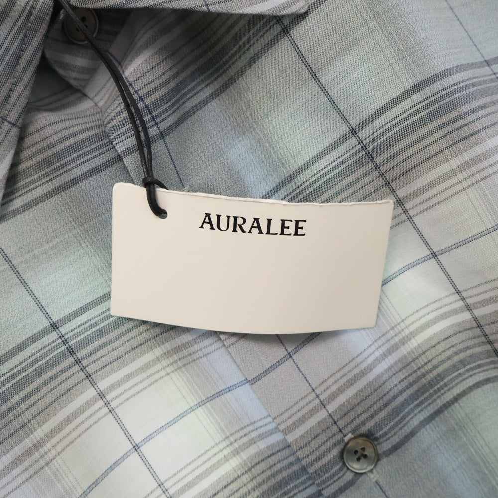 AURALEE(オーラリー) SUPER LIGHT WOOL CHECK ウールチェック 長袖シャツ グレー A25SS01LC
