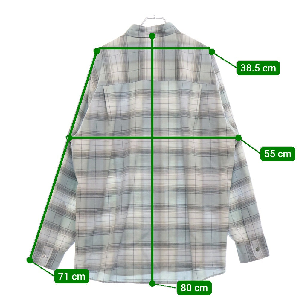 AURALEE(オーラリー) SUPER LIGHT WOOL CHECK ウールチェック 長袖シャツ グレー A25SS01LC