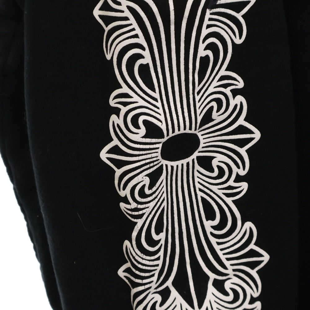 CHROME HEARTS(クロムハーツ) Horseshoe L/S Sweatshirt ホースシュープリント 袖フローラル スウェットトレーナー ブラック